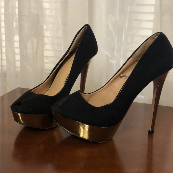 Zara peep toe pump with metallic platform - Picture 2 of 8